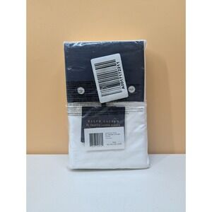 Ralph Lauren RL Organic Sateen Border King Sham Pillow Cover Polo Navy NEW